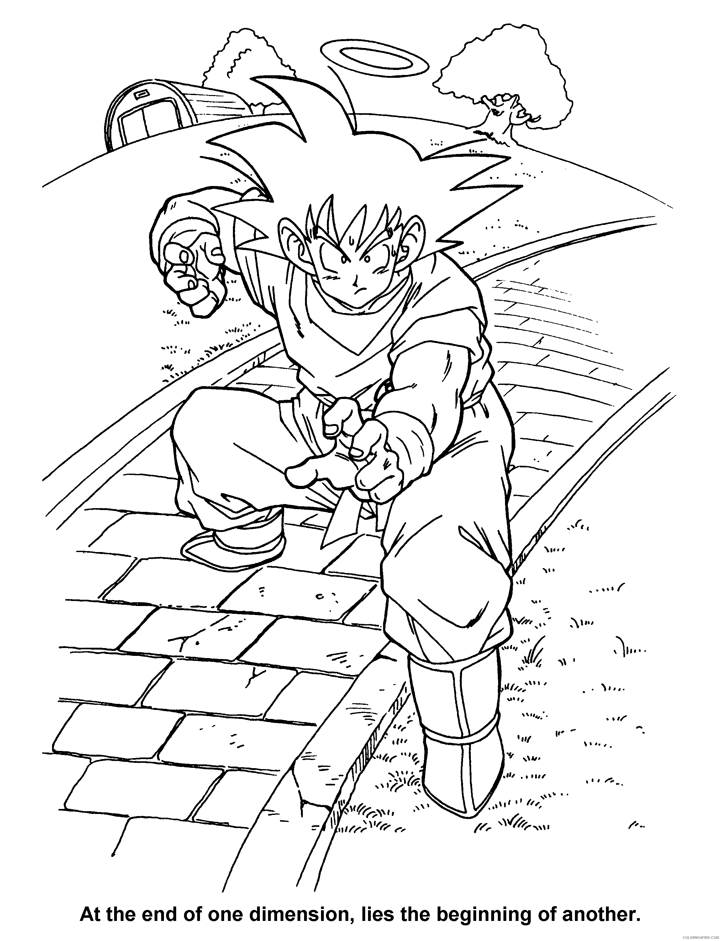 001 dragon ball z at the end of one dimension Printable Coloring4free