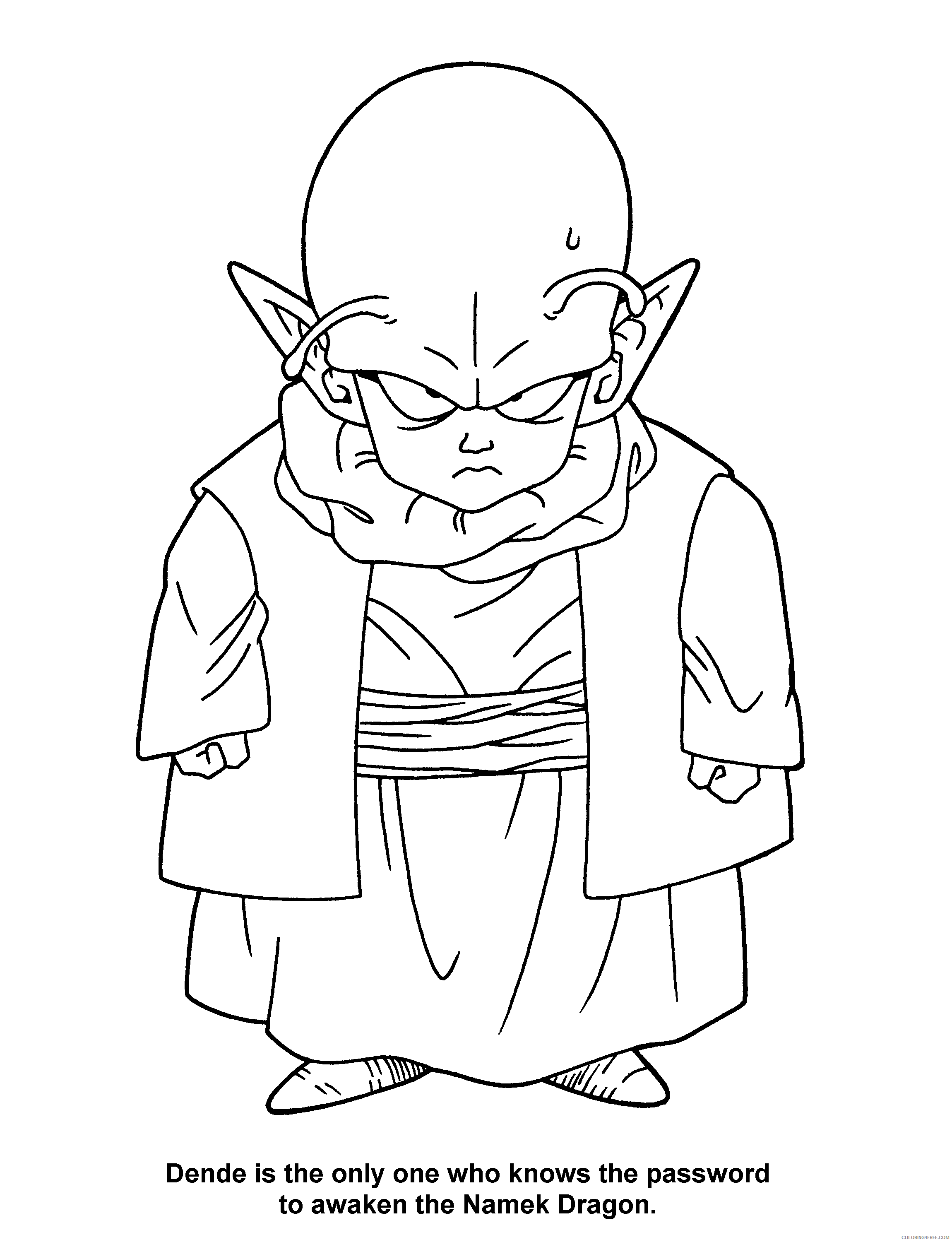 032 dragon ball z dende is the only one who knows the password Printable Coloring4free