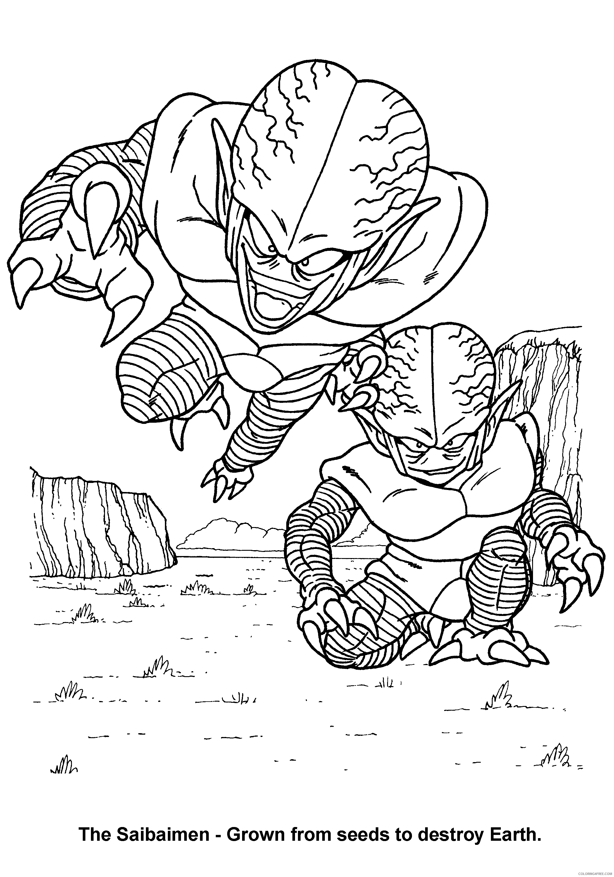 063 dragon ball z the saibaimen grown from seeds to destroy earth Printable Coloring4free