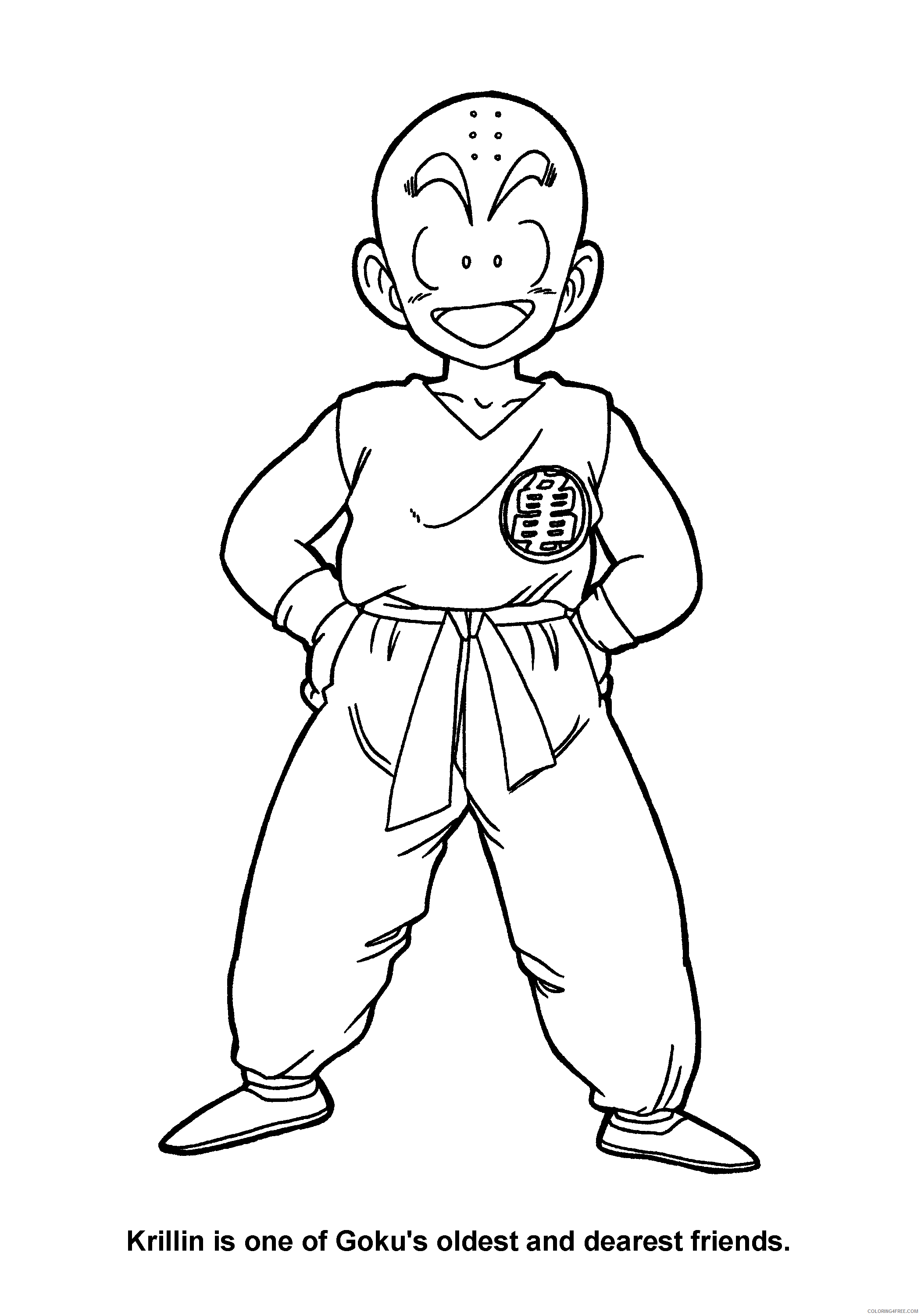 064 dragon ball z krillin is one of gokus oldest and dearest friends Printable Coloring4free