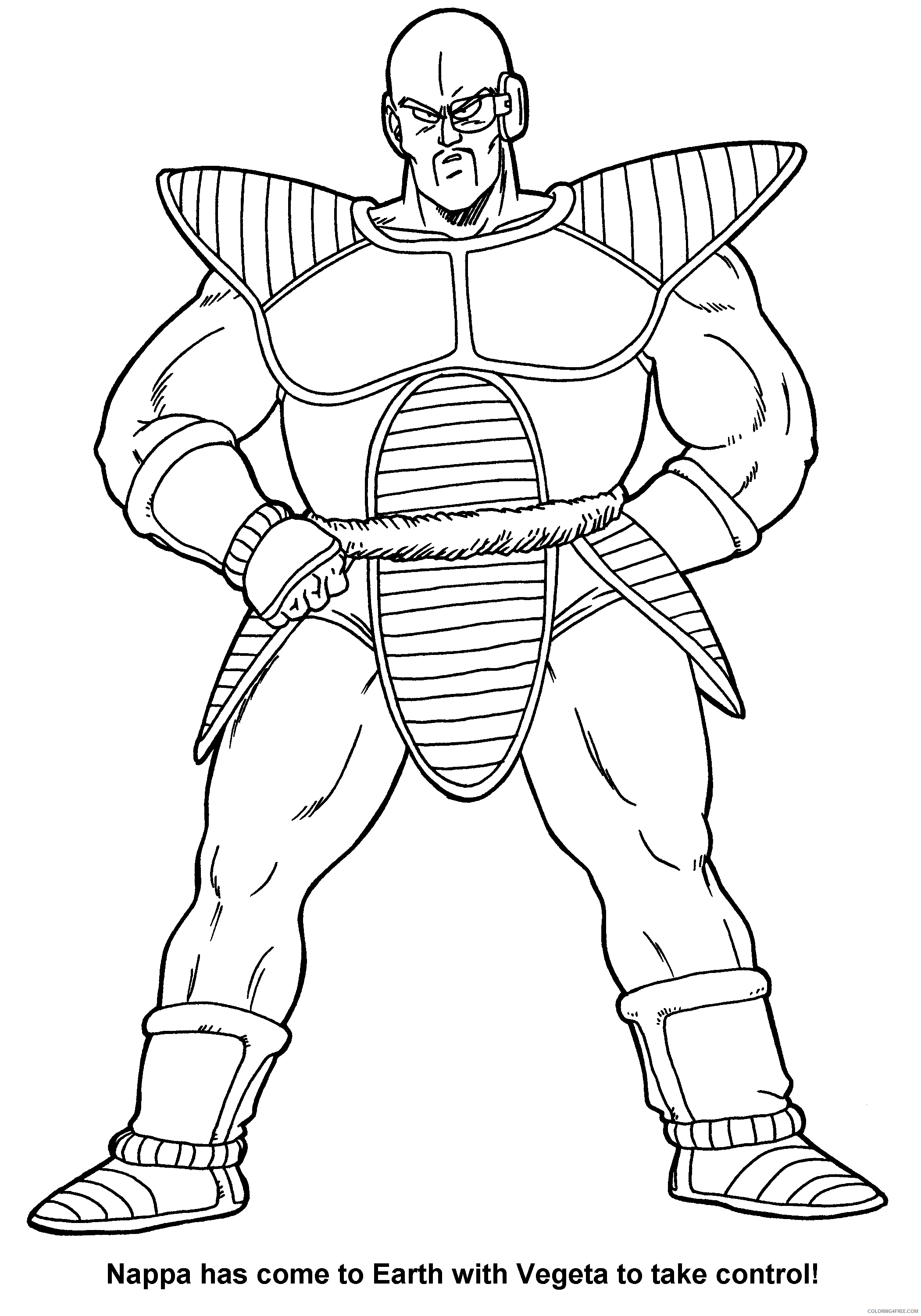 082 Dragon Ball Z Nappa Has Come To Earth With Vegeta To Take Control Printable Coloring4free Coloring4free Com
