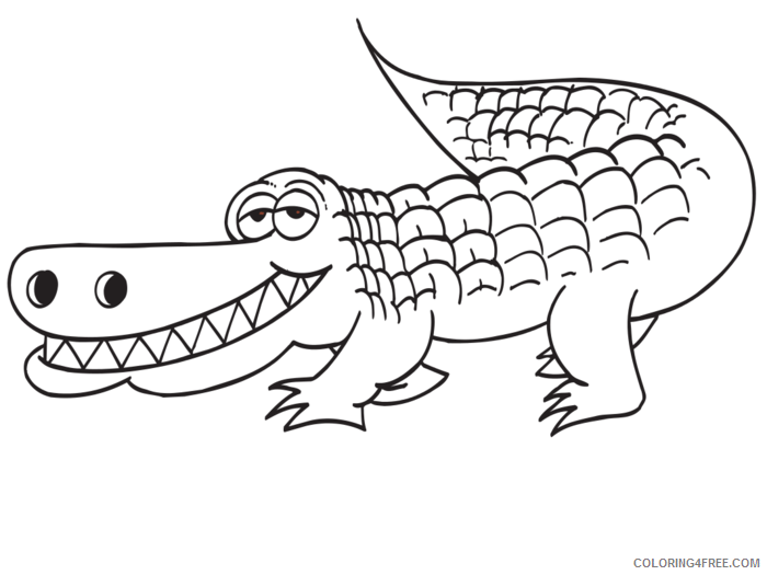 Alligator Coloring Pages white alligator outline clip art Printable Coloring4free