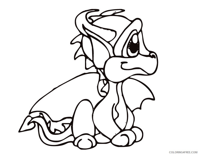 Baby Dragon Coloring Pages Printable Baby Dragon Page Printable Coloring4free Coloring4free Com