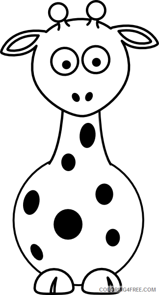 Baby Giraffe Coloring Pages baby giraffe black and Printable Coloring4free