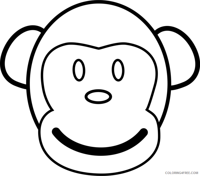 Baby Monkey Coloring Pages baby monkey face clip art Printable Coloring4free