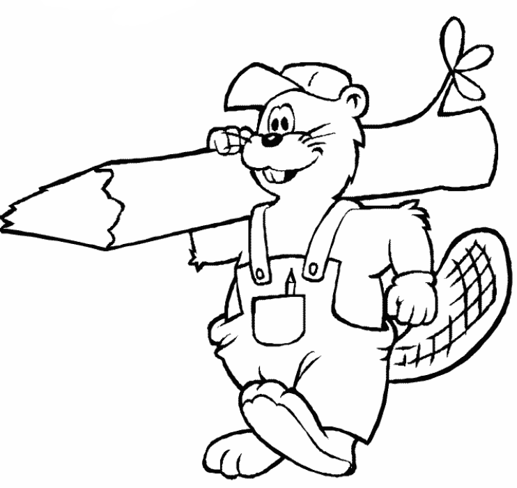 Beaver Coloring Pages beaver 3 gif Printable Coloring4free