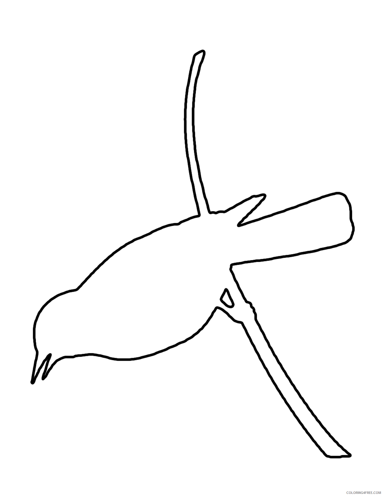 Bird Outline Coloring Pages bird outline l4SLvL png Printable Coloring4free
