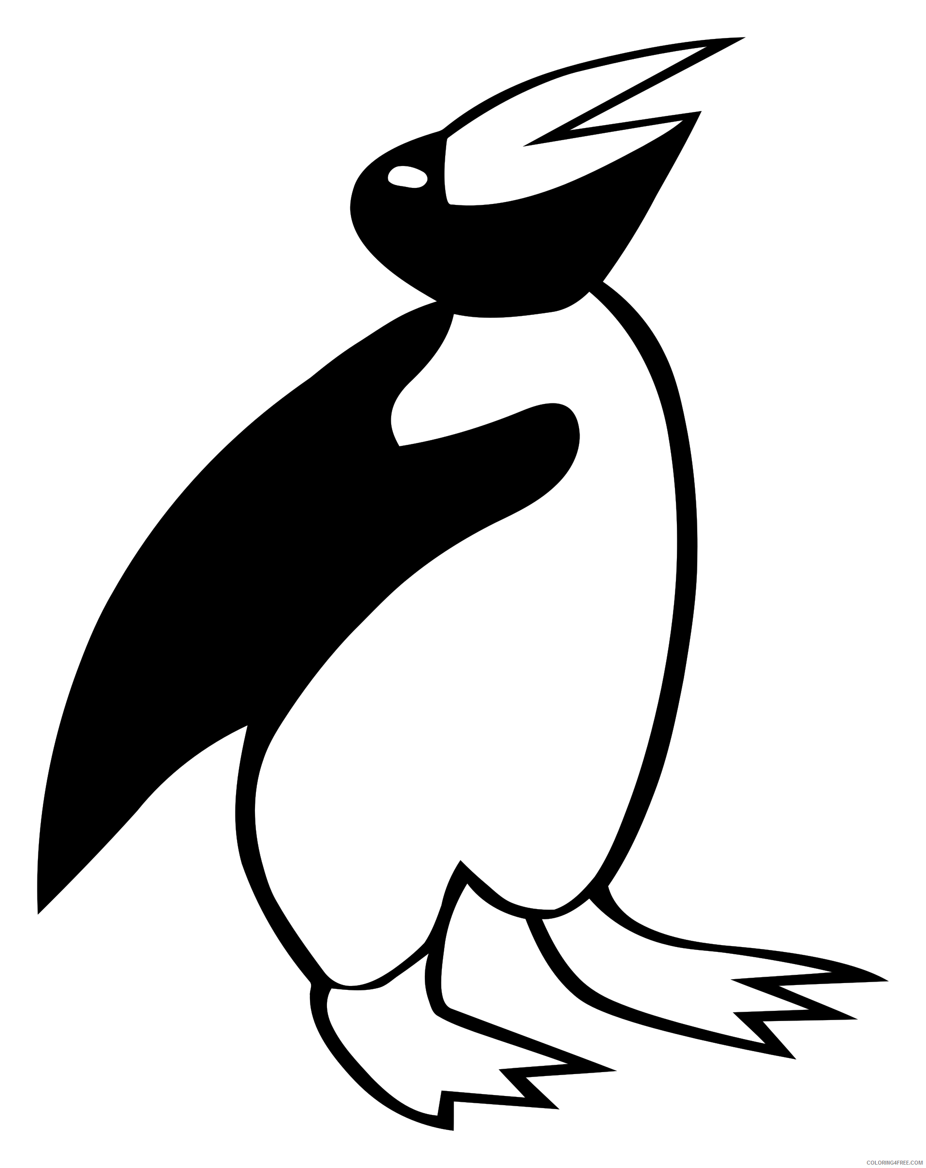Bird Silhouette Coloring Pages birds silhouettes penguin1 bpng Printable Coloring4free