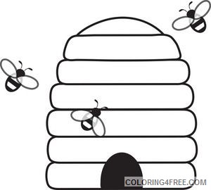 Black and White Bee Coloring Pages bee 11 jpg Printable Coloring4free