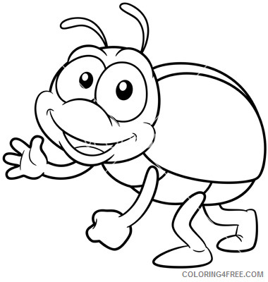 Black and White Bug Coloring Pages bug outline vector art download Printable Coloring4free