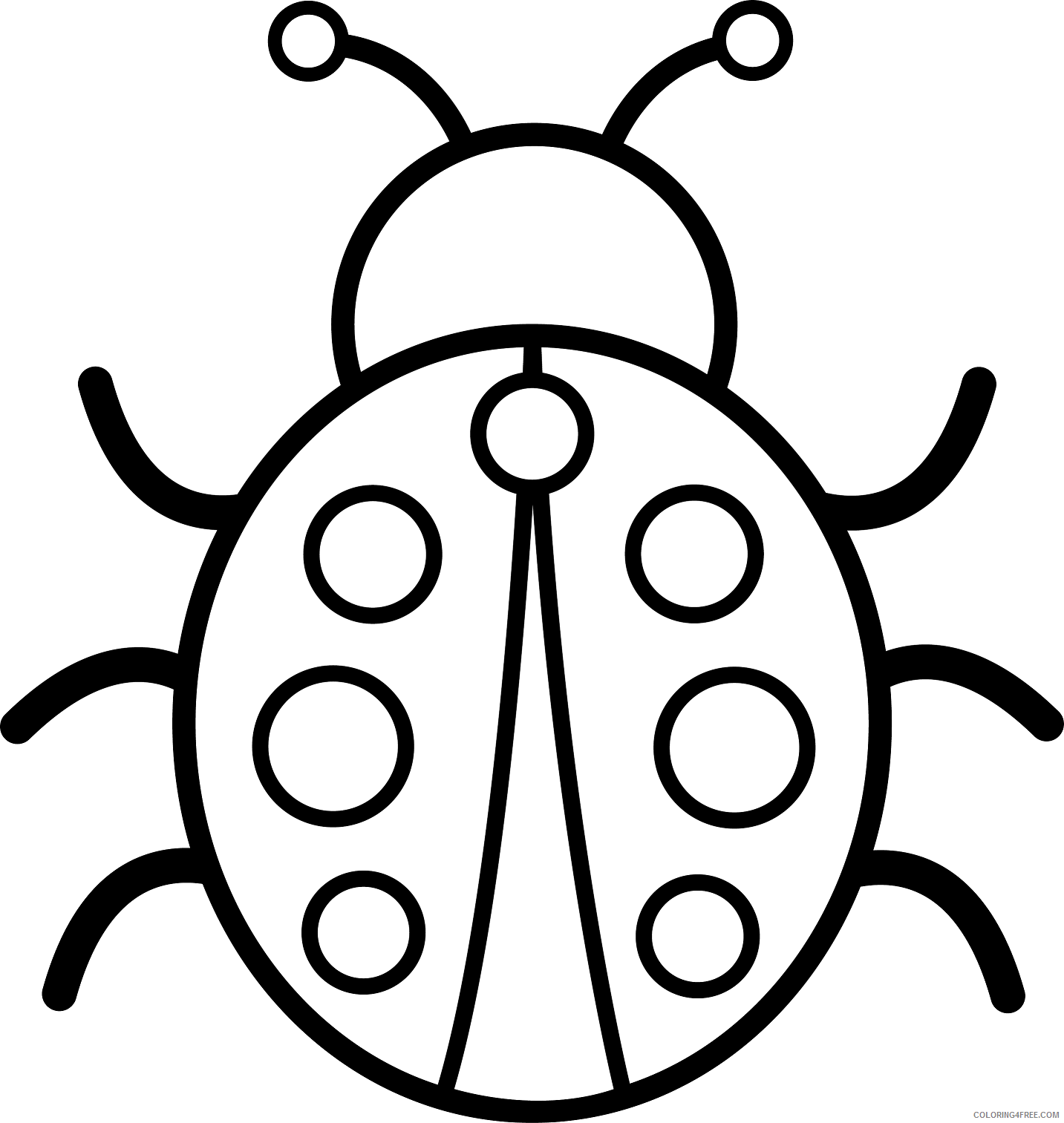 Black and White Bug Coloring Pages bugs Printable Coloring4free