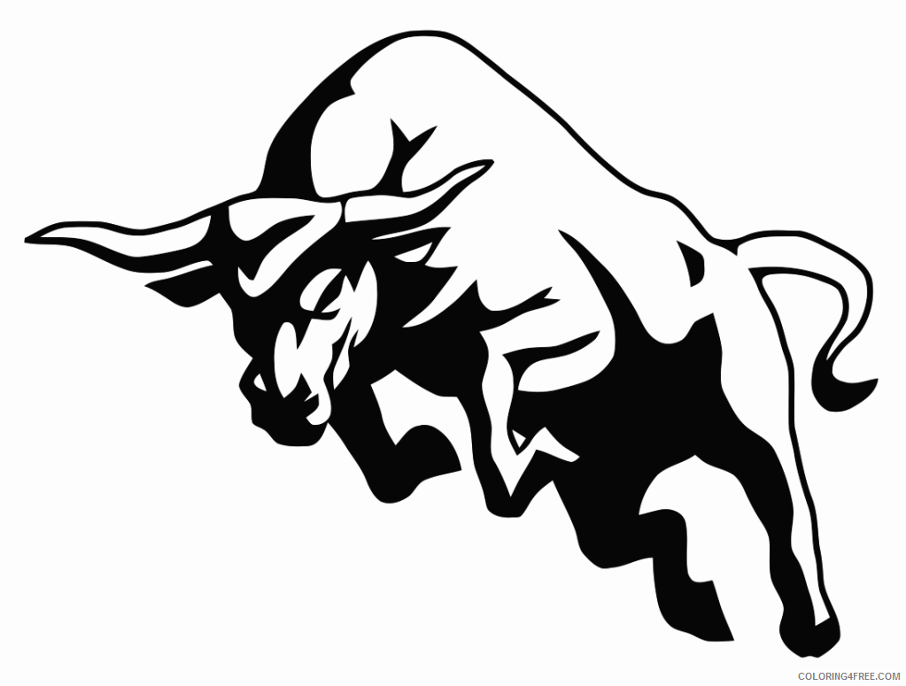 Black and White Bull Coloring Pages bull drawing bull 3 b8FwyJ Printable Coloring4free