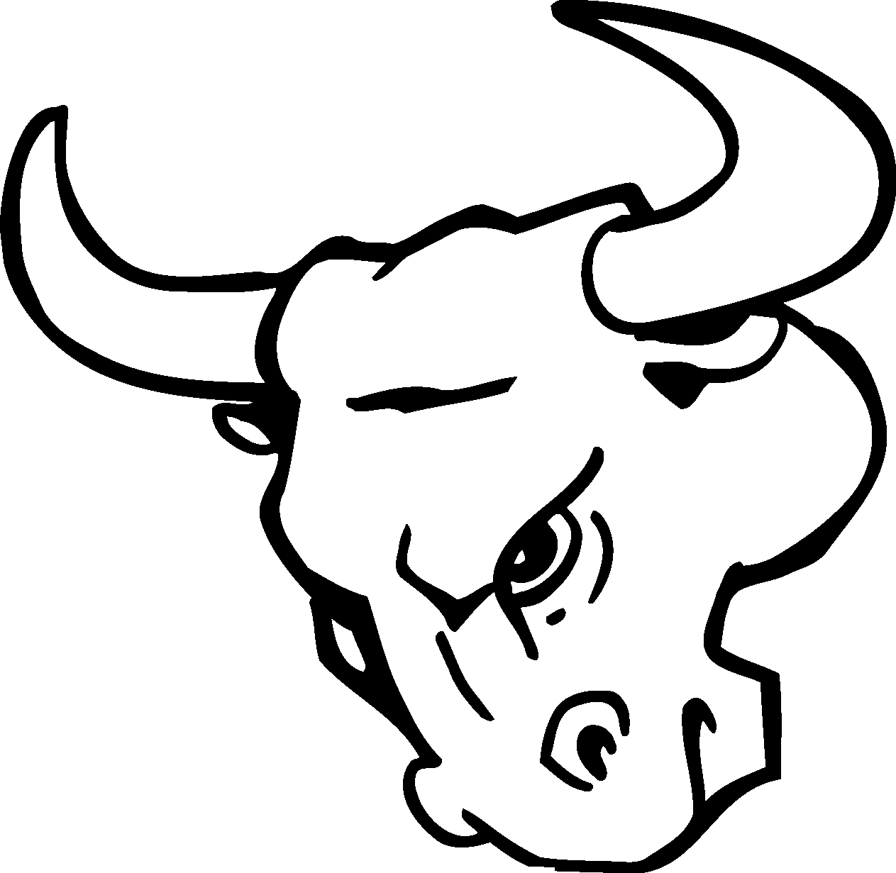 Black and White Bull Coloring Pages bull03 6sub7F gif Printable Coloring4free