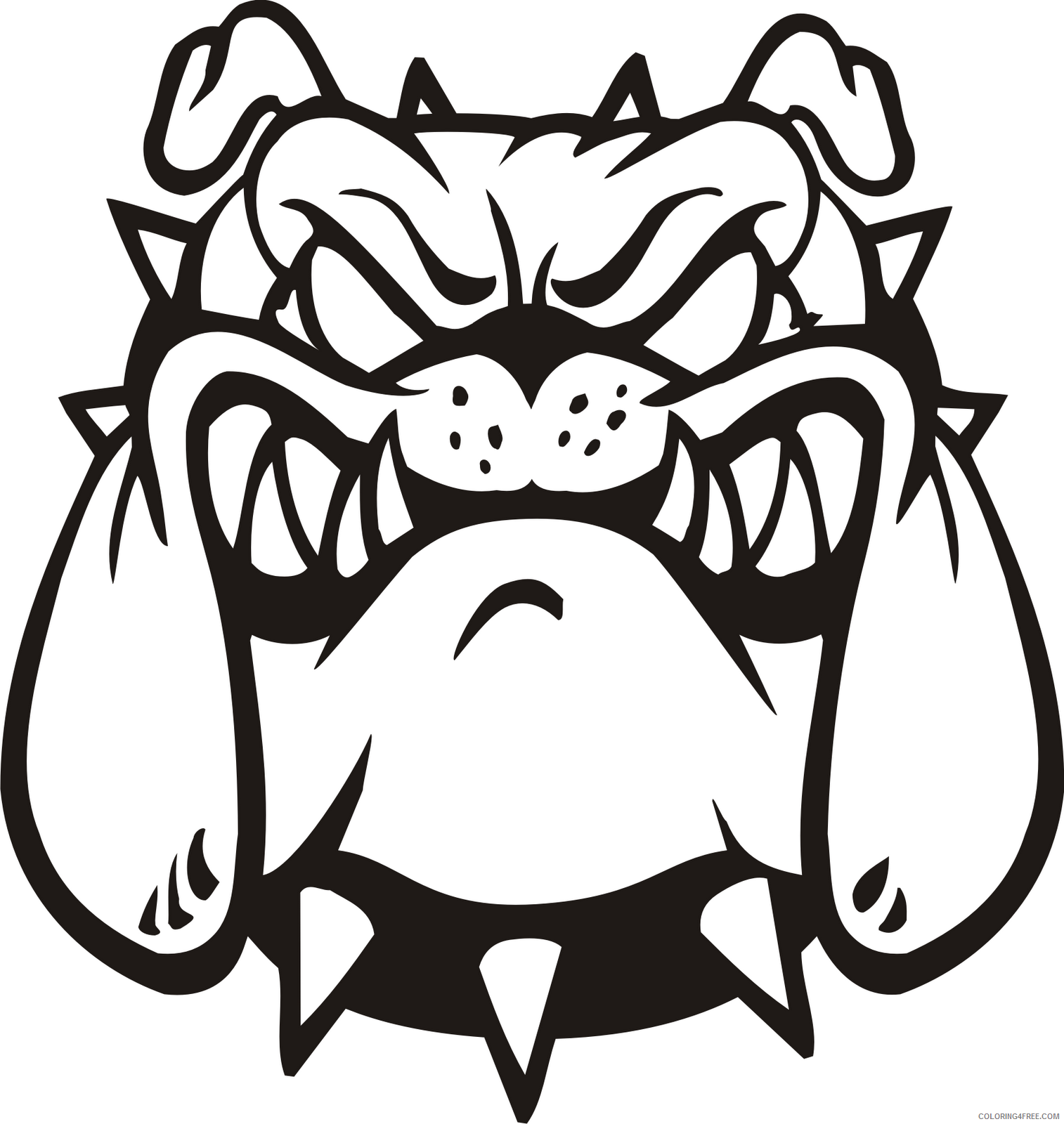 Black and White Bulldog Coloring Pages bulldog bull dog clip art Printable Coloring4free