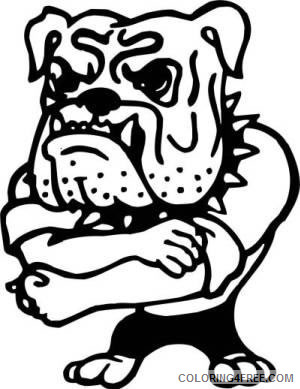 Black and White Bulldog Coloring Pages muscular bulldog tough guy koozie Printable Coloring4free