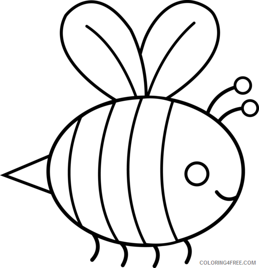 Black and White Bumble Bee Coloring Pages Free bumble bee Printable Coloring4free