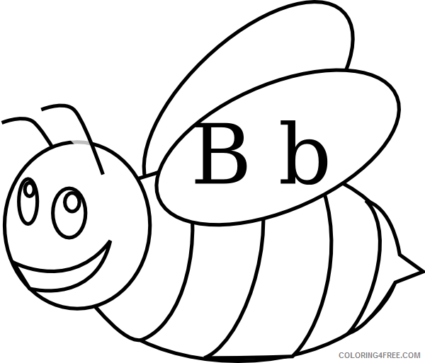 Black and White Bumble Bee Coloring Pages bumble bee outline clip art Printable Coloring4free