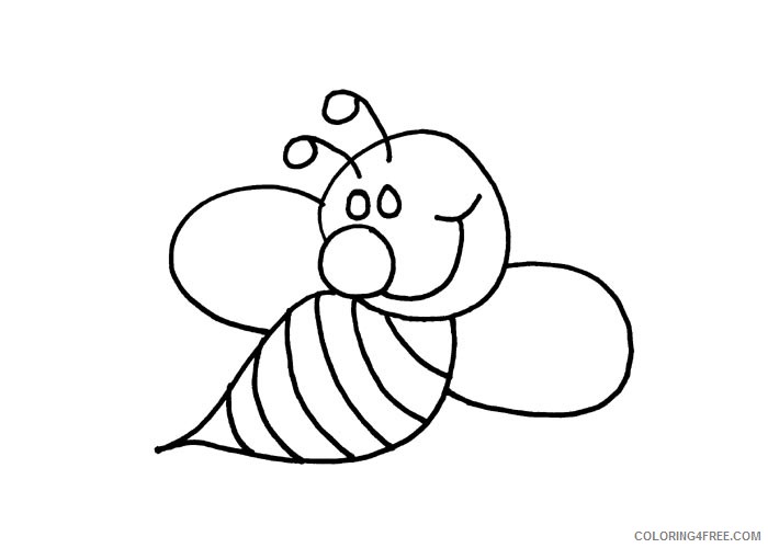Black and White Bumble Bee Coloring Pages bumble bee printable template free Printable Coloring4free