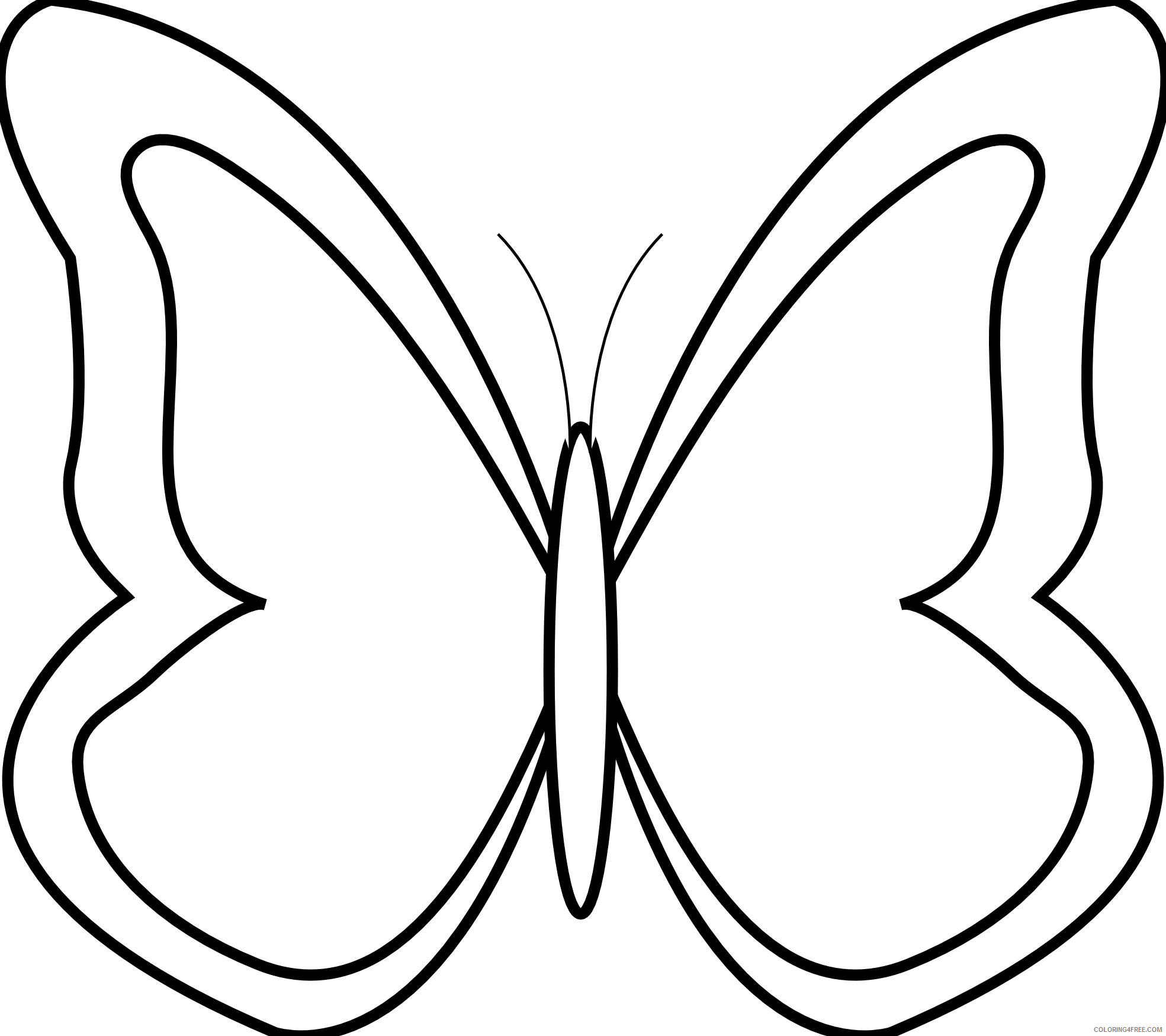 Black and White Butterfly Coloring Pages butterfly 26 black white line Printable Coloring4free