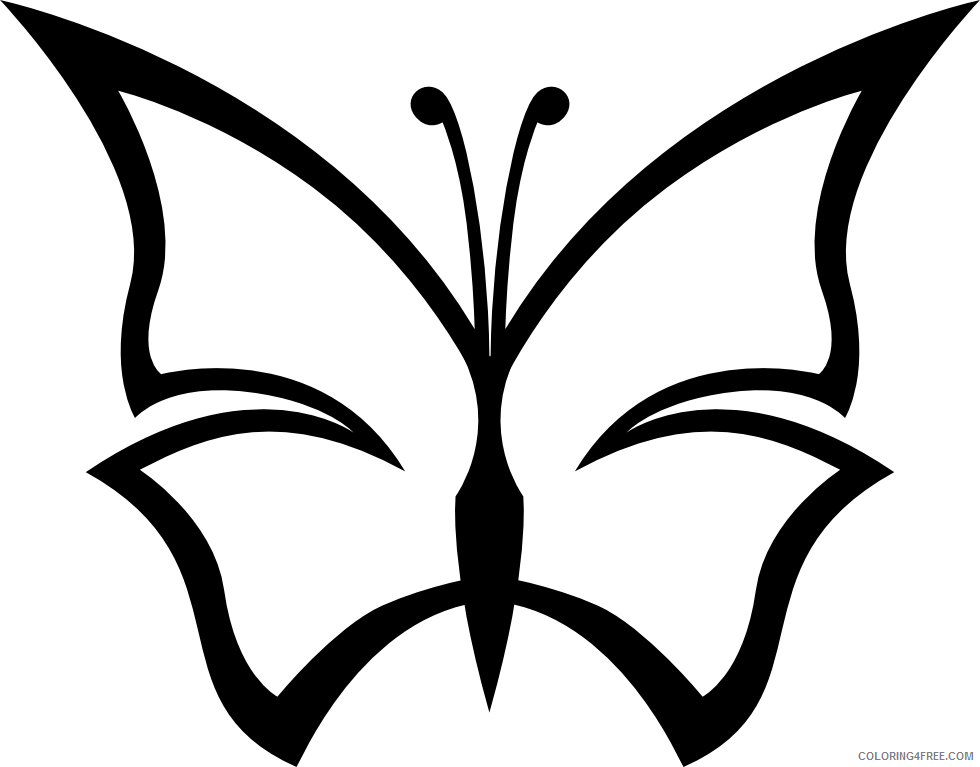 Black and White Butterfly Coloring Pages butterfly 37 png Printable Coloring4free