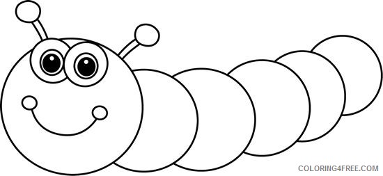 Black and White Caterpillar Coloring Pages and white cartoon caterpillar cartoon Printable Coloring4free