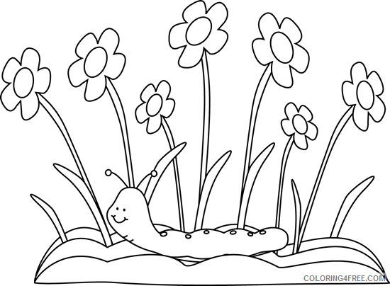 Black and White Caterpillar Coloring Pages spring caterpillar Printable Coloring4free
