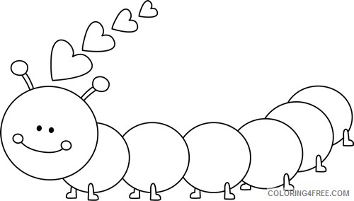 Black and White Caterpillar Coloring Pages valentine s Printable Coloring4free