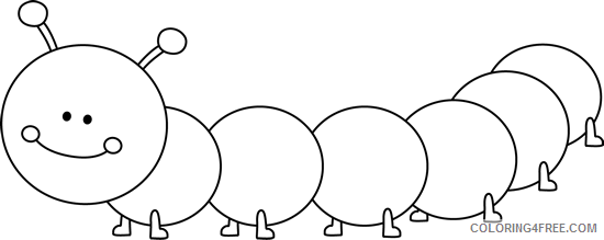 Black and White Caterpillar Coloring Pages white caterpillar long Printable Coloring4free