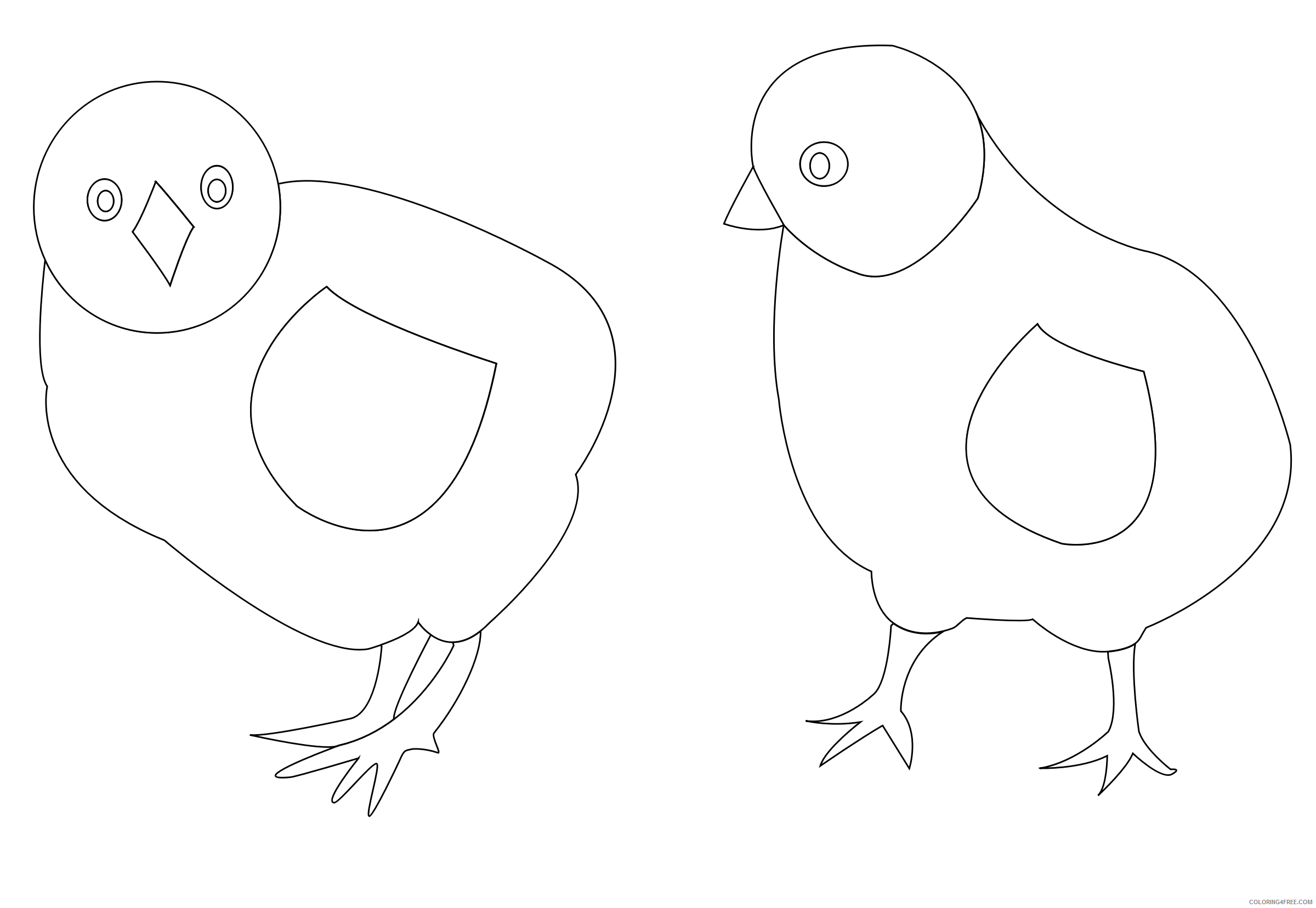 Black and White Chick Coloring Pages chicks vector bpng Printable Coloring4free