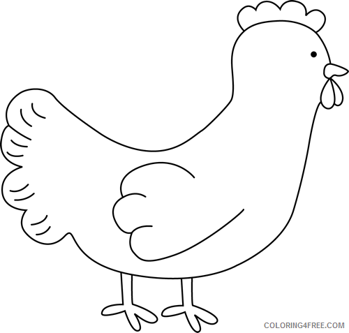 Black and White Chicken Coloring Pages chicken clip Printable Coloring4free