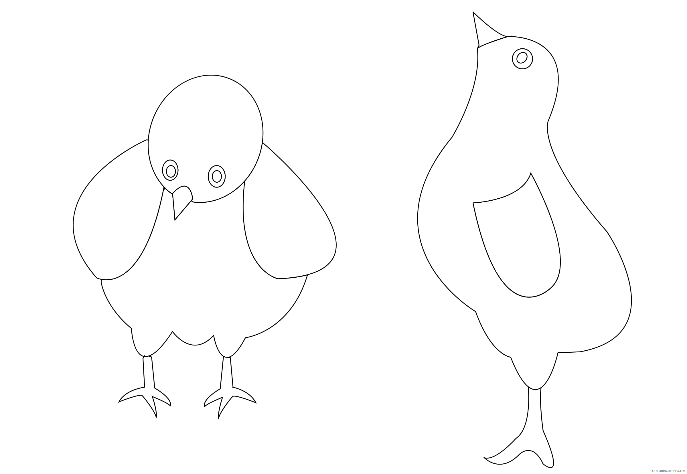 Black and White Chicken Coloring Pages chickens 001 vector Printable Coloring4free