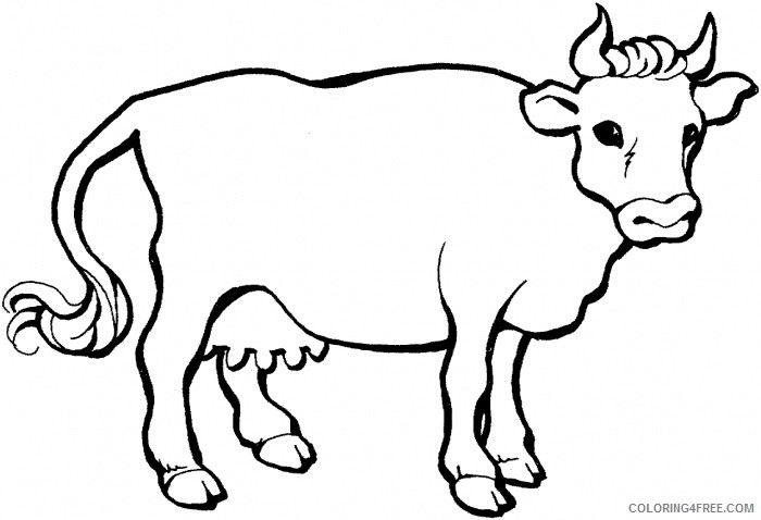 Black and White Cow Coloring Pages cow for kids Printable Coloring4free