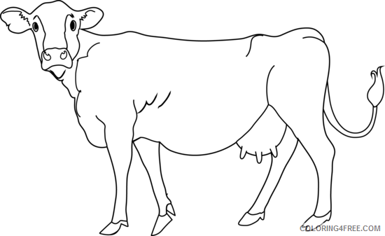 Black and White Cow Coloring Pages cow png Printable Coloring4free