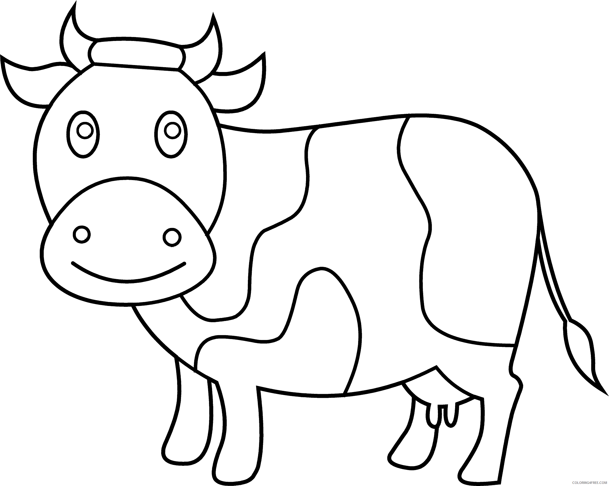 Black and White Cow Coloring Pages gallery for andw Printable Coloring4free