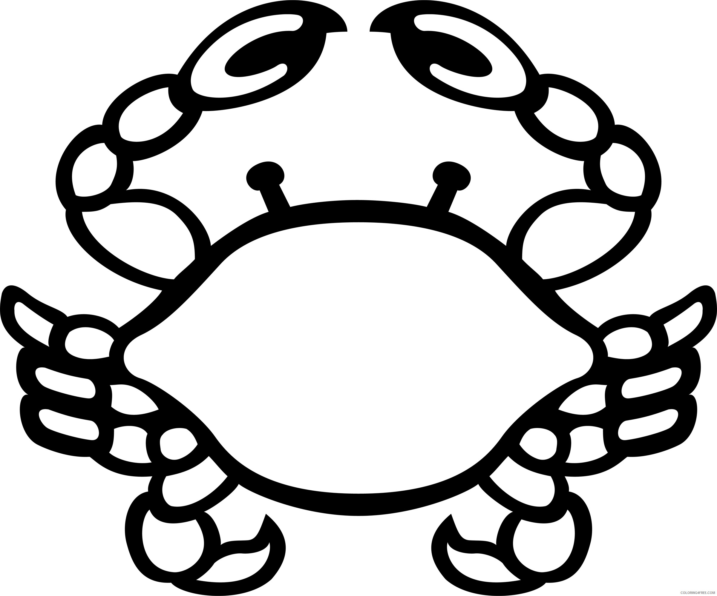 Black and White Crab Coloring Pages crab 29 jpg Printable Coloring4free