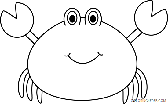 Black and White Crab Coloring Pages crabs crab free clip Printable Coloring4free