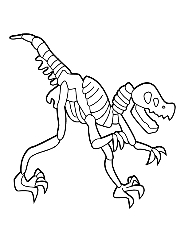 Black and White Dinosaur Coloring Pages dinosaur bones bfree Printable Coloring4free