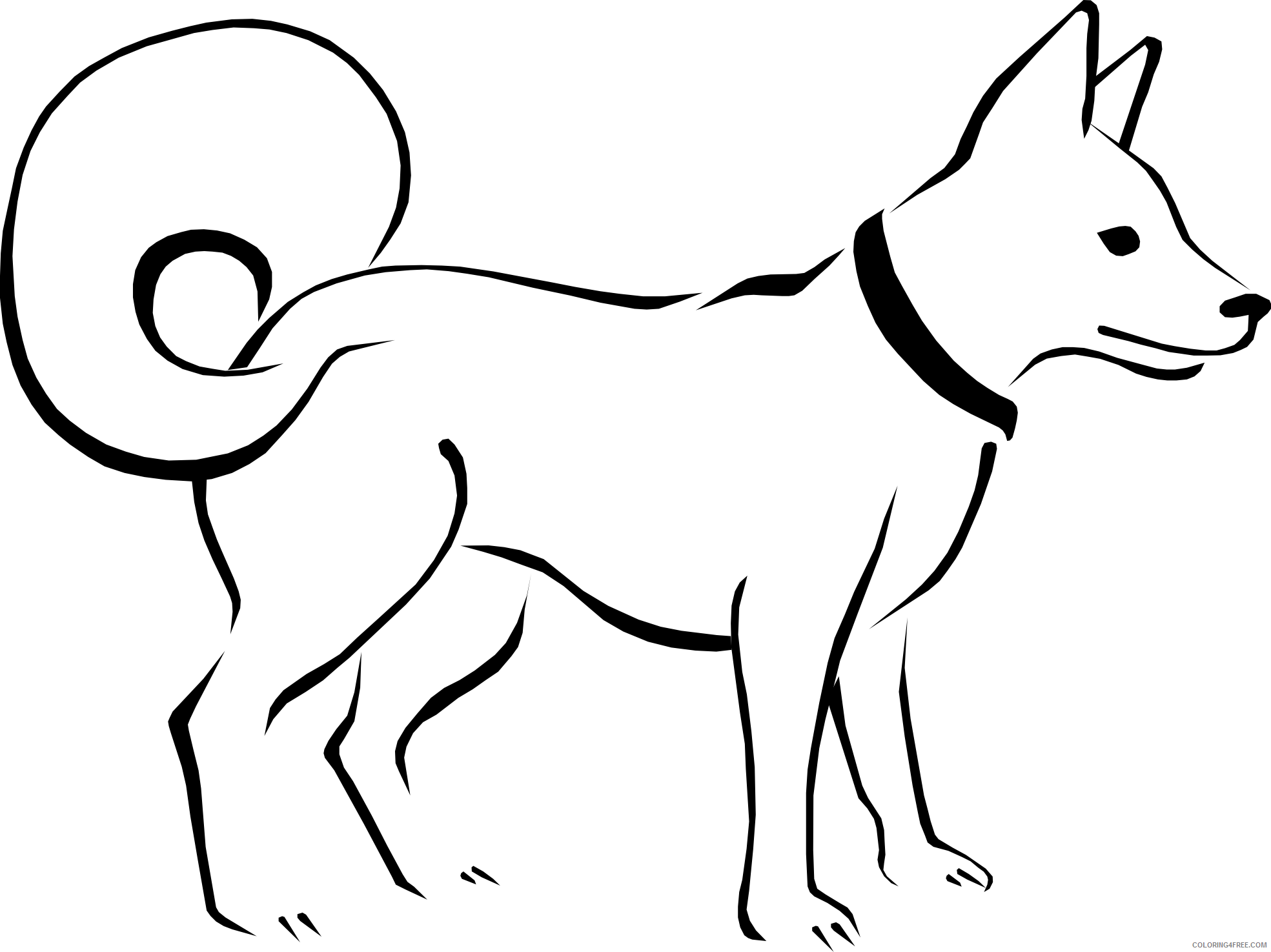 Black and White Dog Coloring Pages dog black and Printable Coloring4free