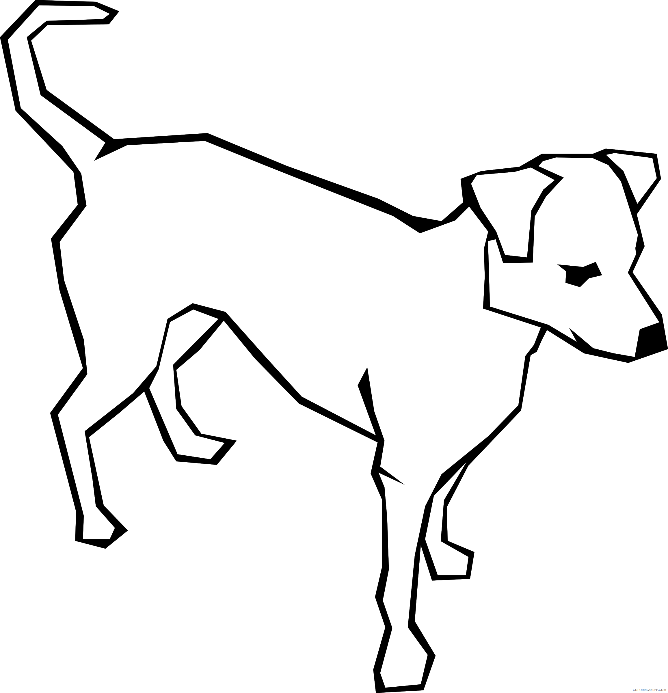 Black and White Dog Coloring Pages gerald g dog simple drawing Printable Coloring4free