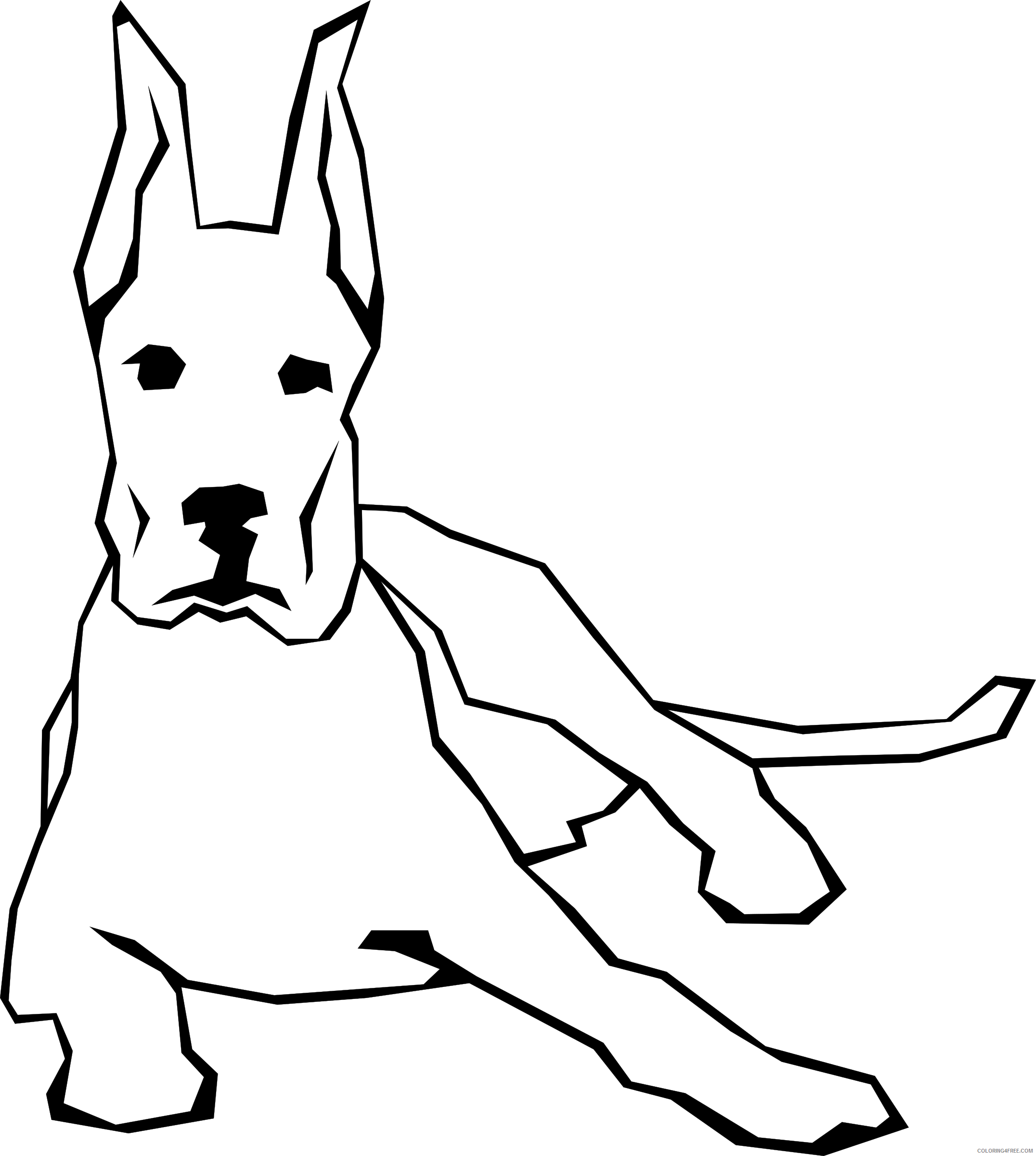 Black and White Dog Coloring Pages gerald g dog simple drawing Printable Coloring4free