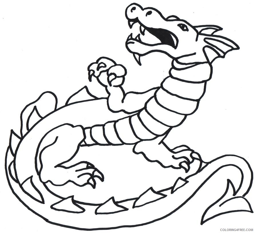 Black and White Dragon Coloring Pages cool animated dragon pictures free Printable Coloring4free