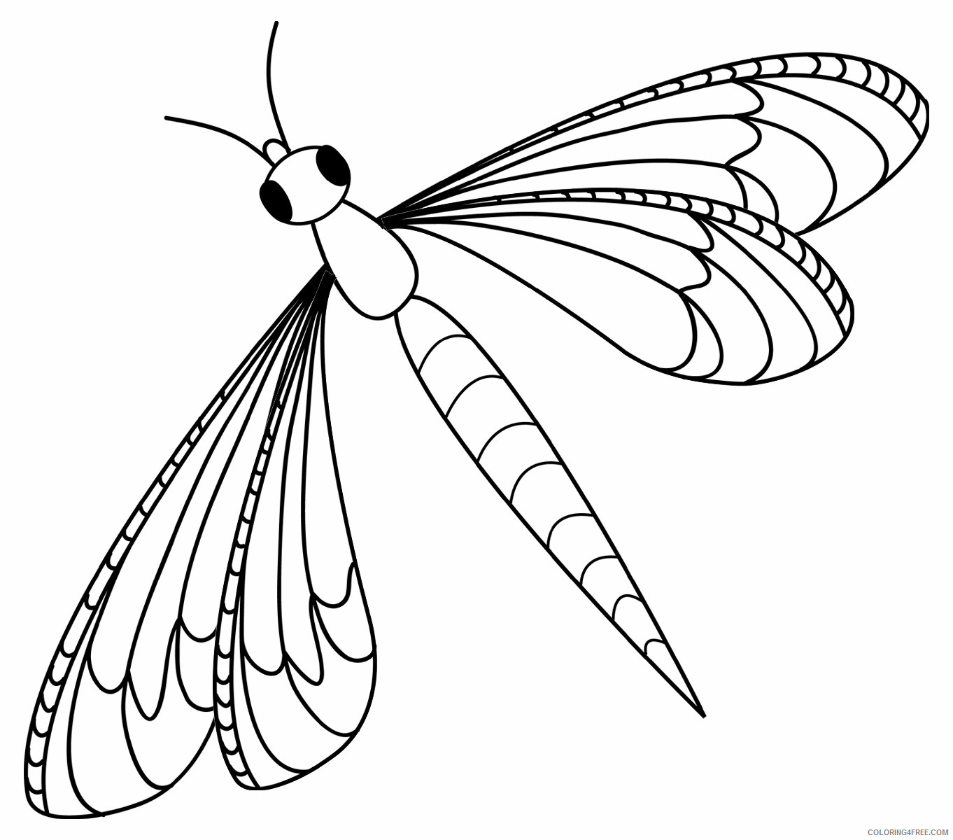 Black and White Dragonfly Coloring Pages insects dragonfly grayscale Printable Coloring4free