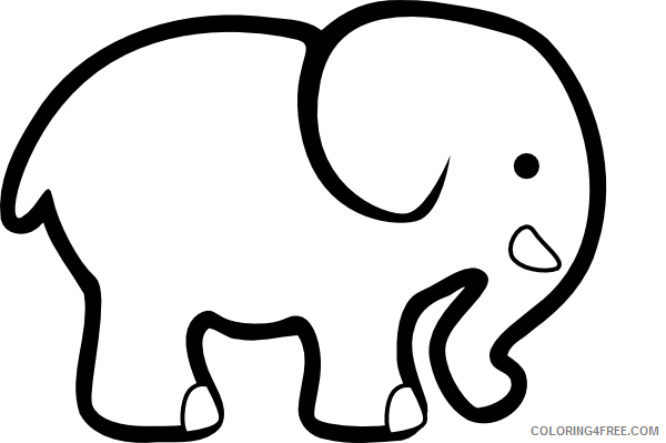 Black and White Elephant Coloring Pages elephant Printable Coloring4free