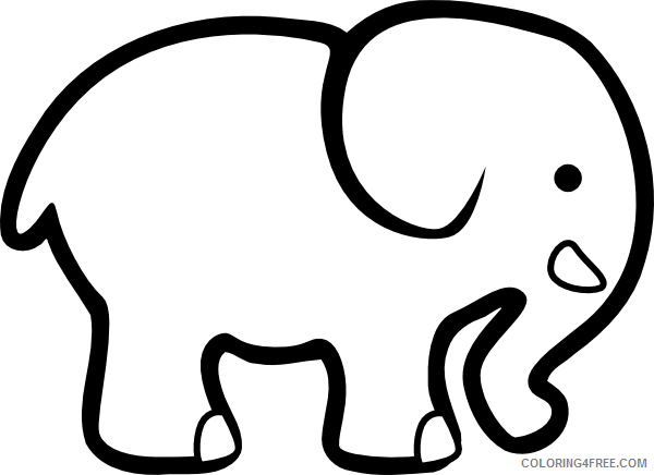 Black and White Elephant Coloring Pages elephant bw at Printable Coloring4free