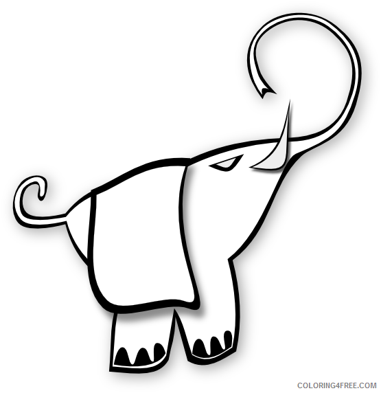 Black and White Elephant Coloring Pages elephant png Printable Coloring4free