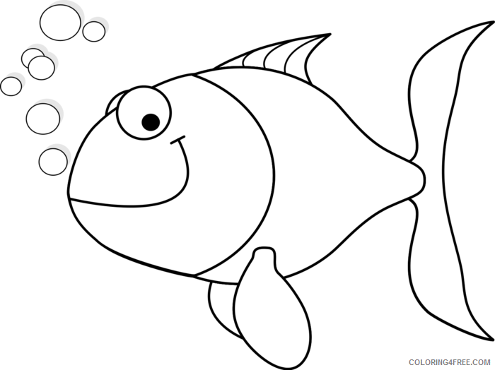 Black and White Fish Coloring Pages fish Printable Coloring4free