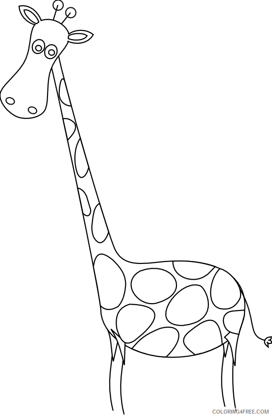 Black and White Giraffe Coloring Pages clipartist net giraffe Printable Coloring4free