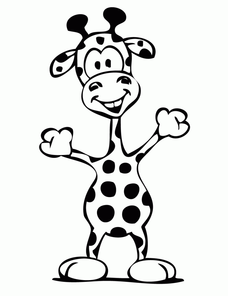 Black and White Giraffe Coloring Pages giraffe head Printable Coloring4free