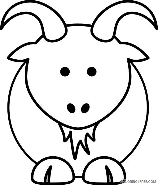 Black and White Goat Coloring Pages Goat animal coloring Printable Coloring4free