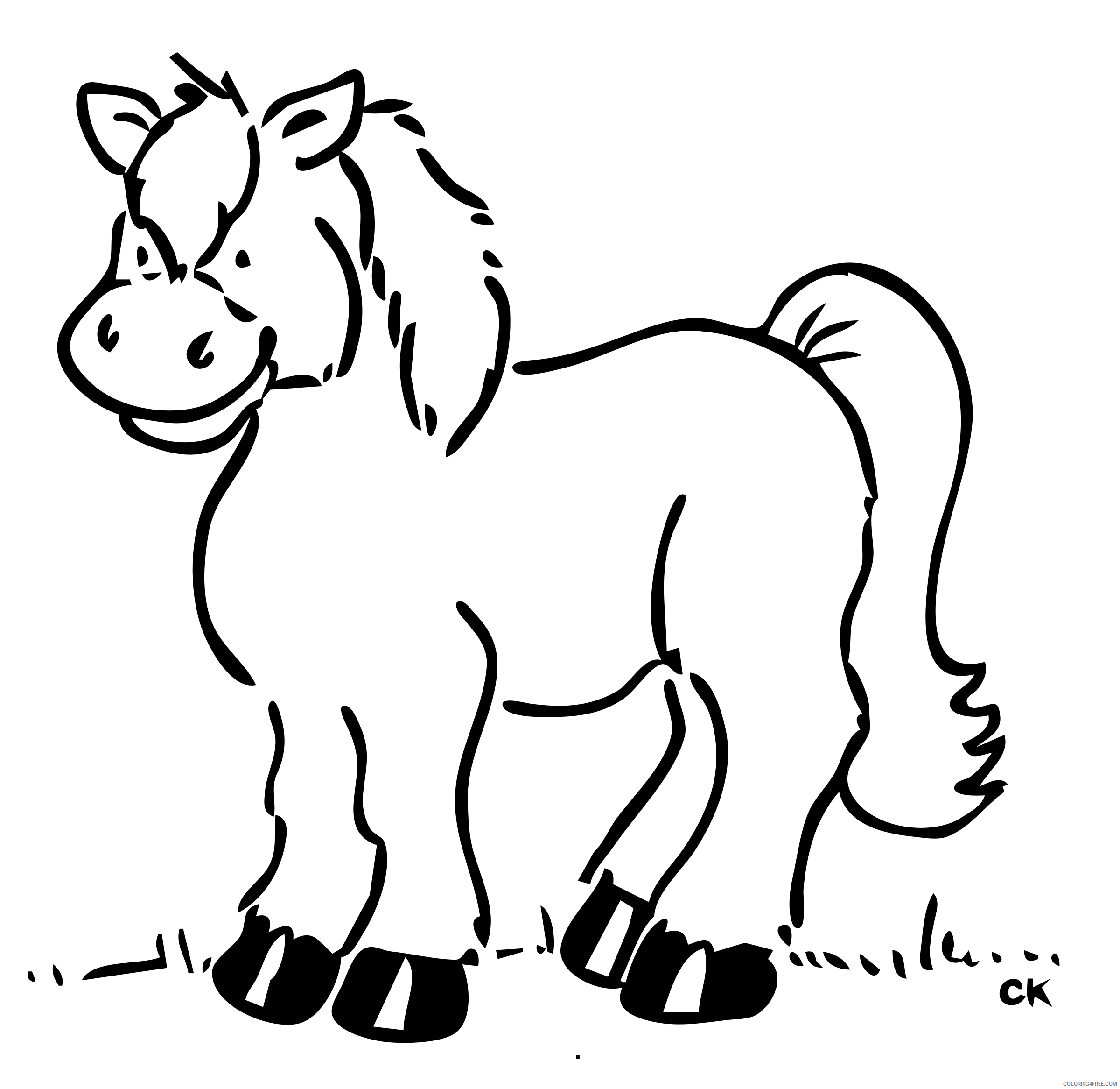 Black and White Horse Coloring Pages horse 5 Printable Coloring4free
